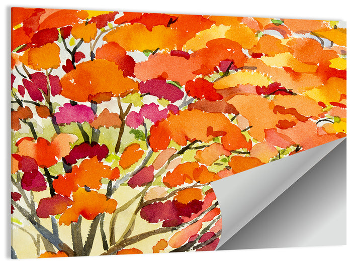 Autumn Canopy Abstract Wall Art as a poster print