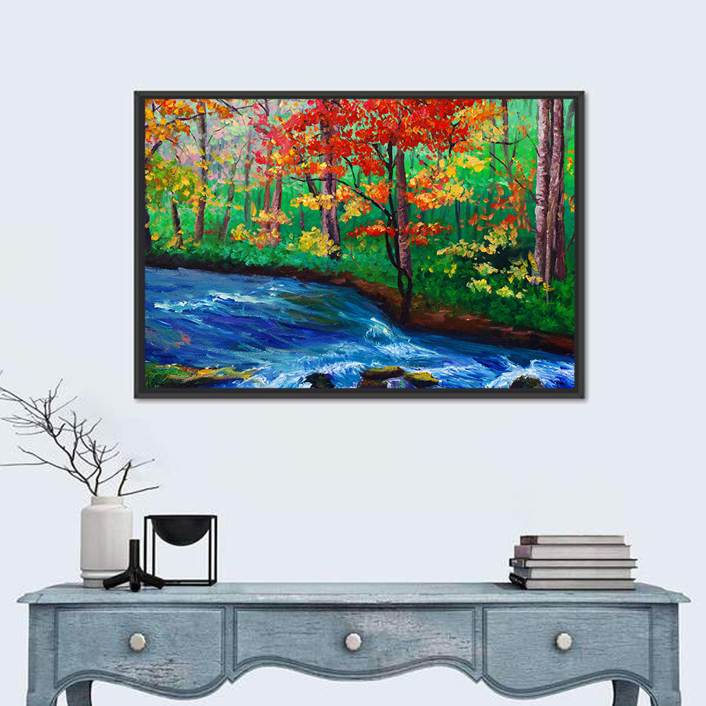 Maple Near Stream Illustration Wall Art