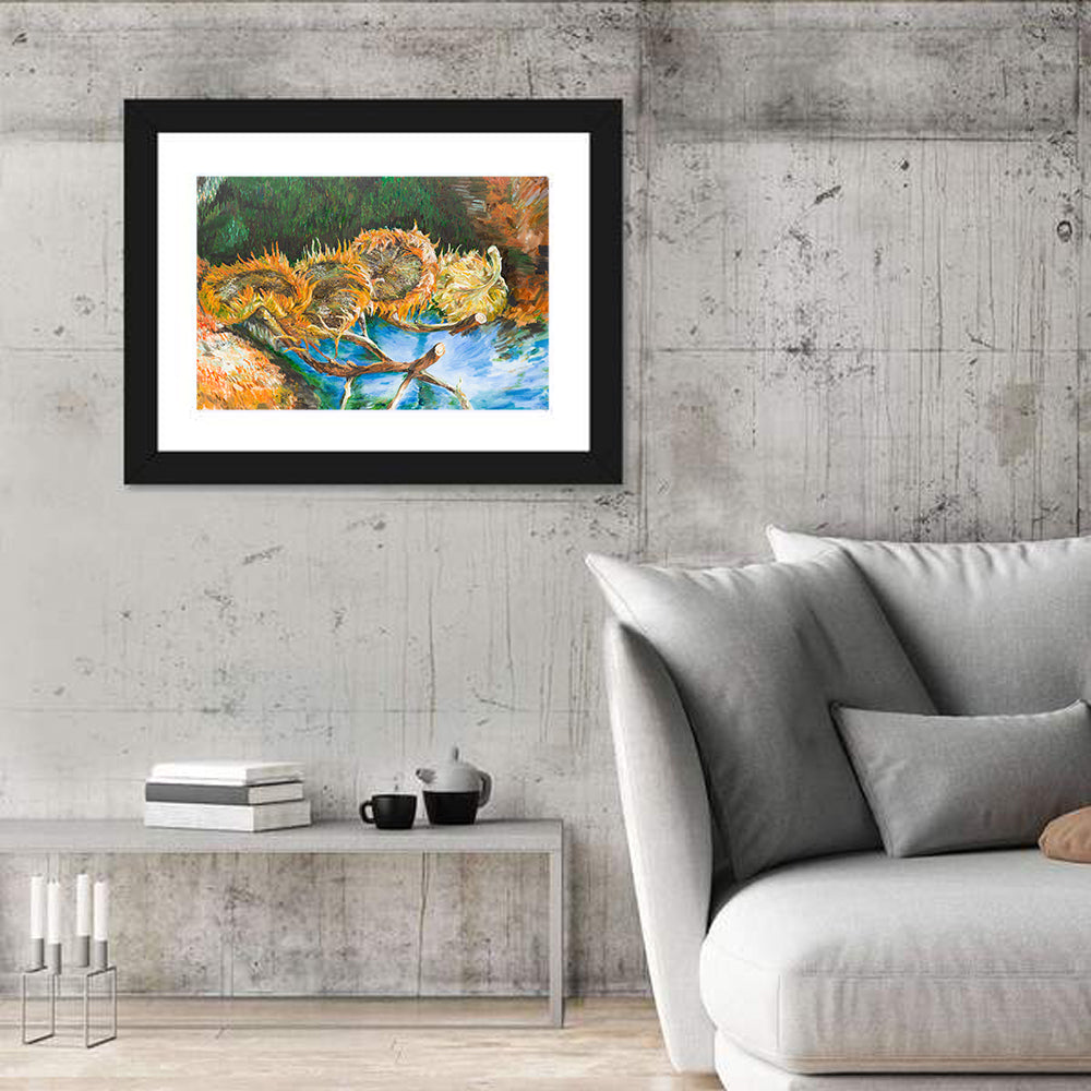 Four Cut Sunflowers Wall Art