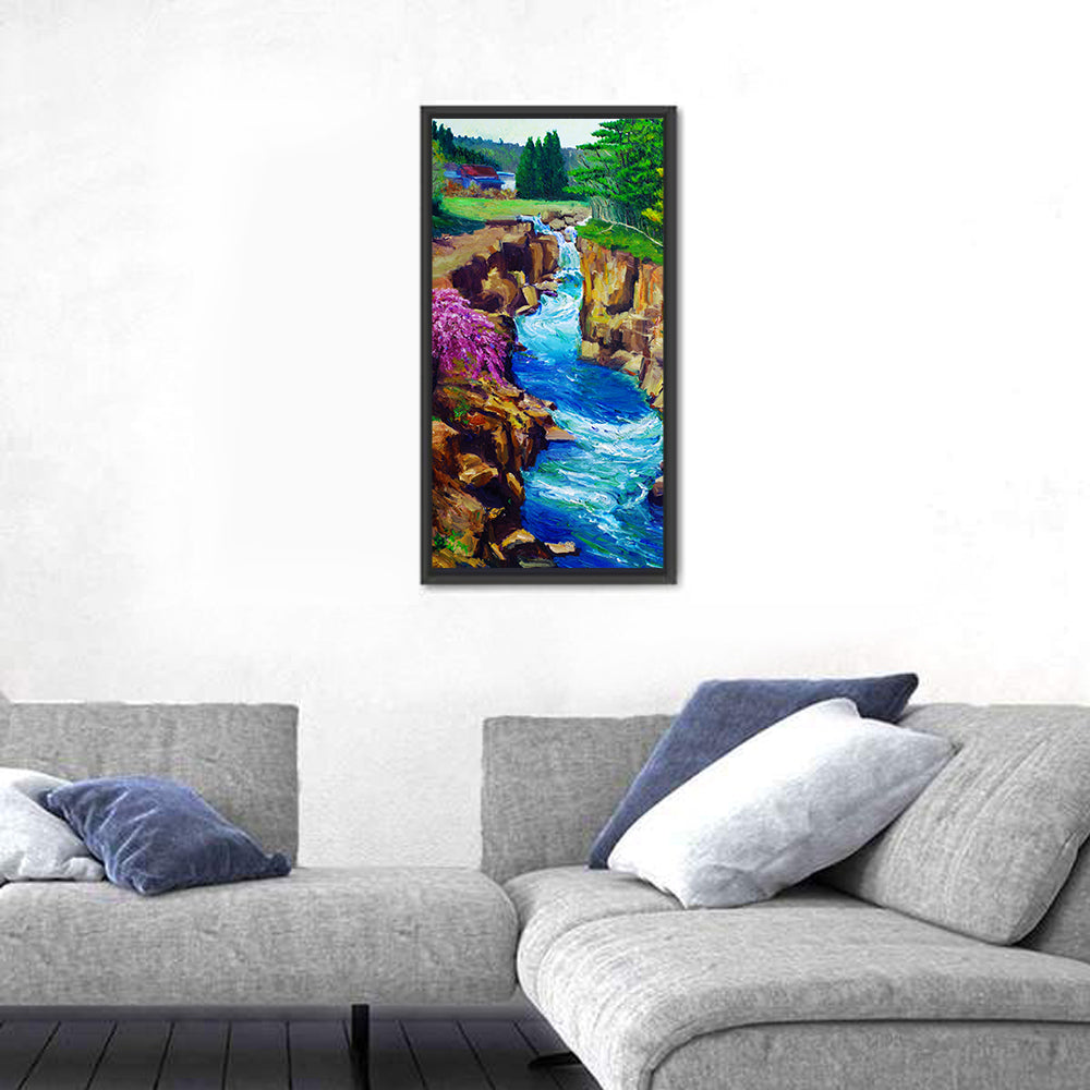 Stream Flowing Illustrtaion Wall Art