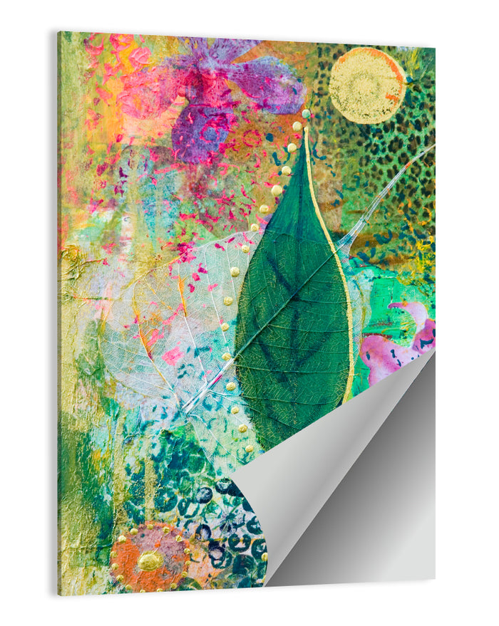 Green Leaf Botanical Collage Wall Art as a poster print