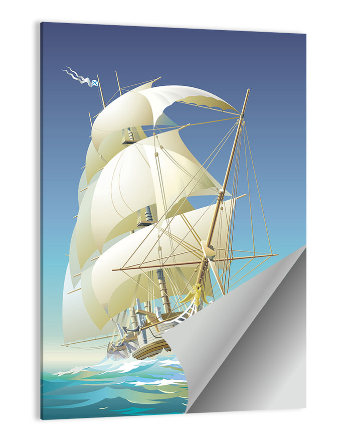 Gilded Figurehead Sailing Ship Wall Art as a poster print