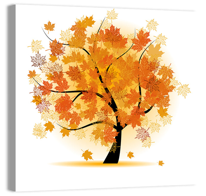 Maple Tree Illustration Wall Art as a canvas print