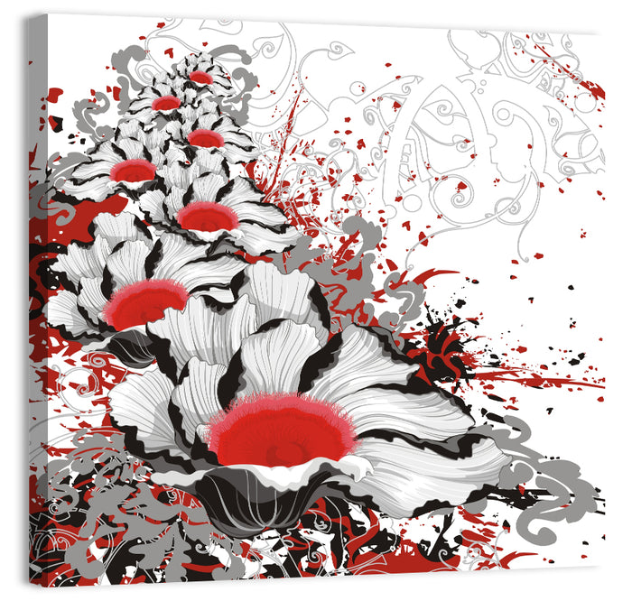 Bloody Floral Texture Wall Art as a canvas print