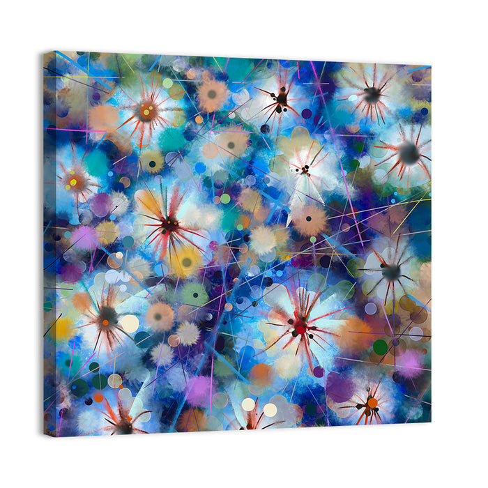 Blue Watercolor Floral Abstraction Wall Art as a canvas print