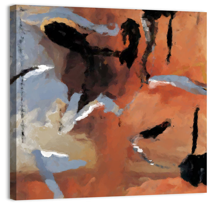 Barking Dog Gestural Abstract Wall Art as a canvas print