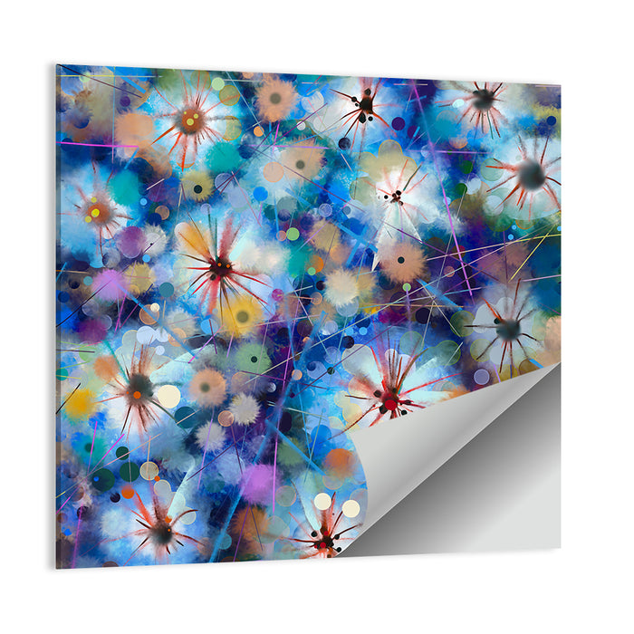 Blue Watercolor Floral Abstraction Wall Art as a poster print
