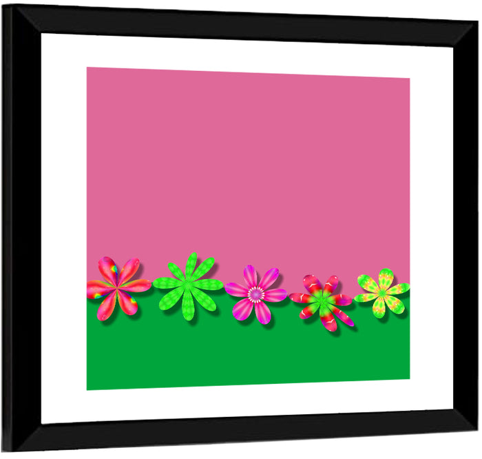 Fantasy Flowers Illustration Wall Art as a framed print