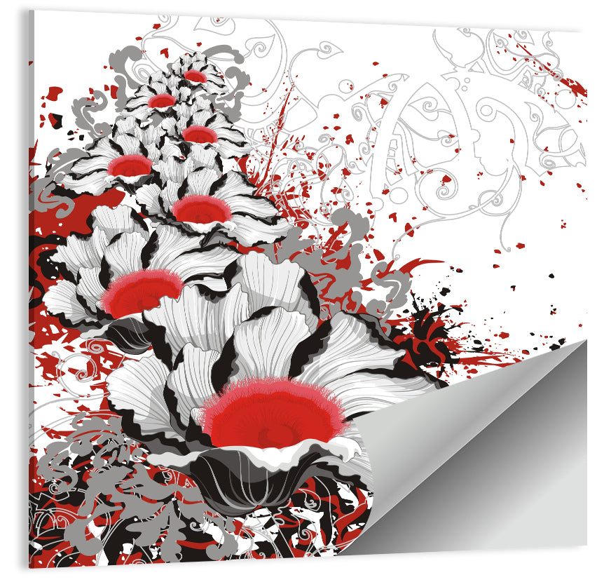 Bloody Floral Texture Wall Art