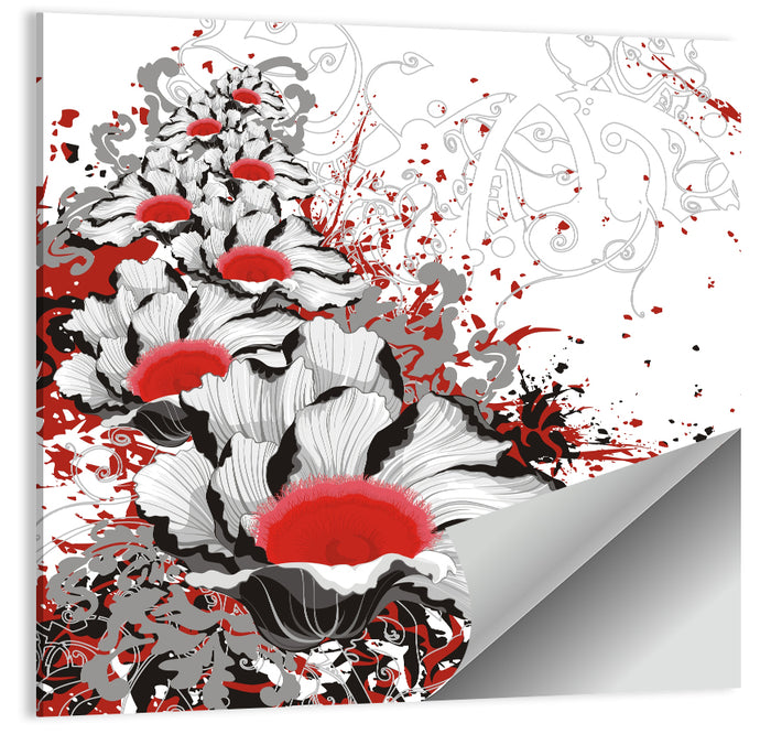 Bloody Floral Texture Wall Art as a poster print