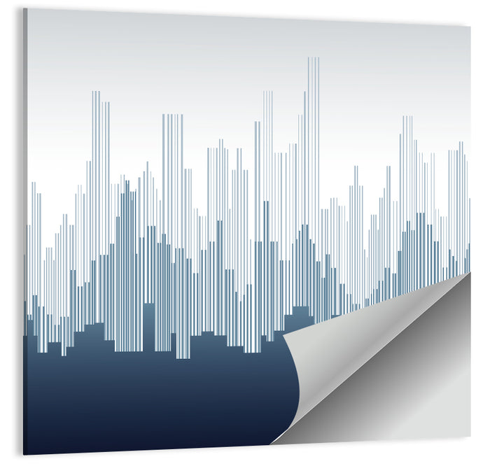 Abstract Blue City Skyline Wall Art as a poster print