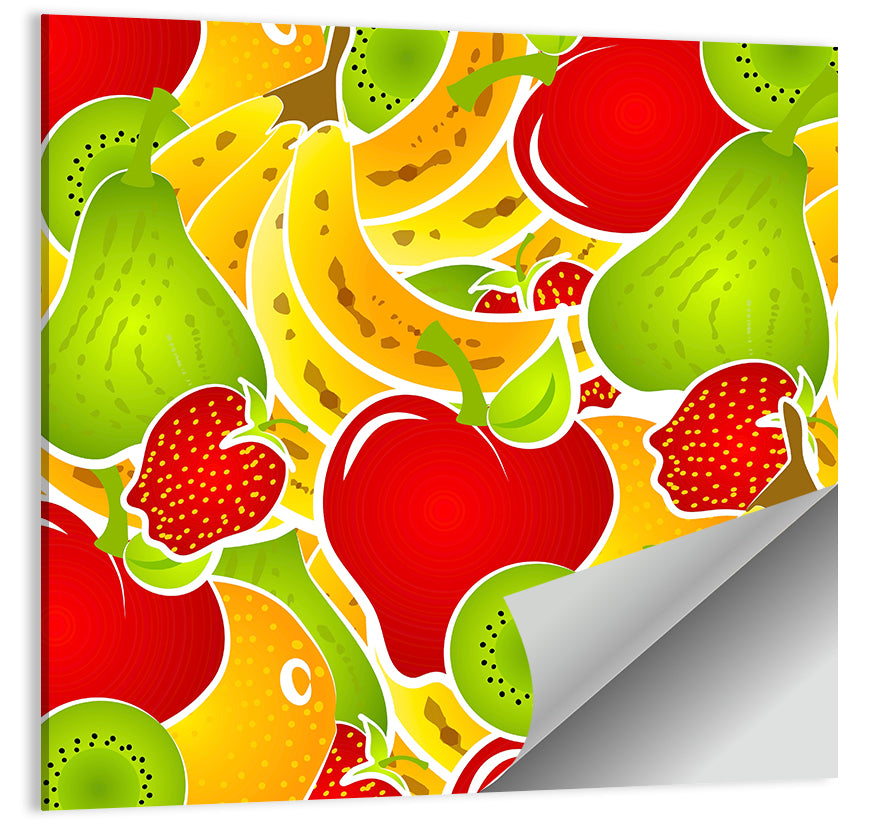 Healthy Fruits Illustration Wall Art