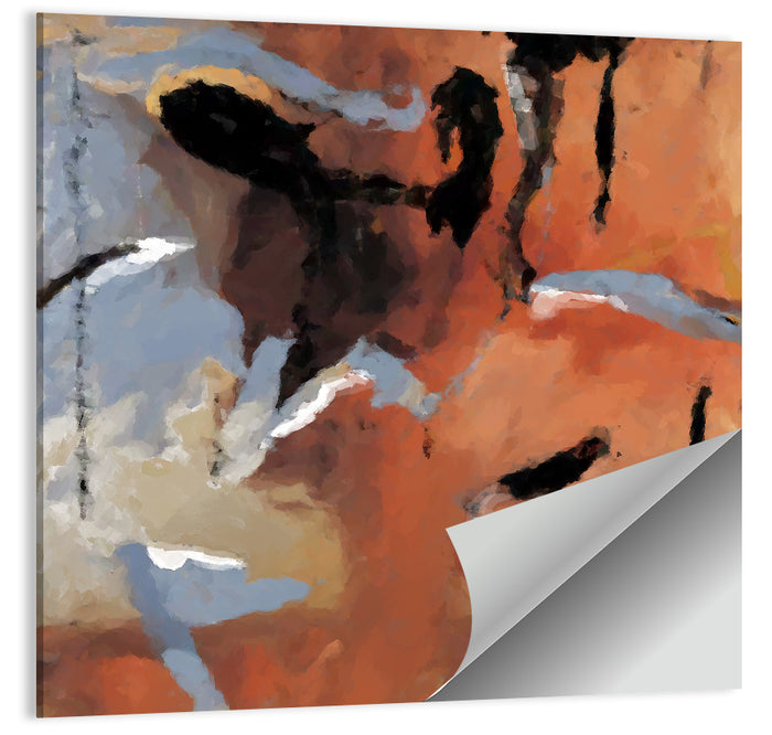 Barking Dog Gestural Abstract Wall Art as a poster print
