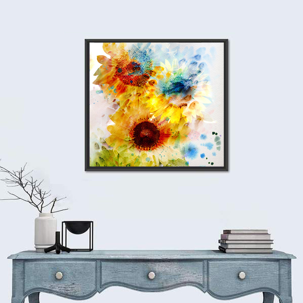 Watercolor Sunflower Wall Art