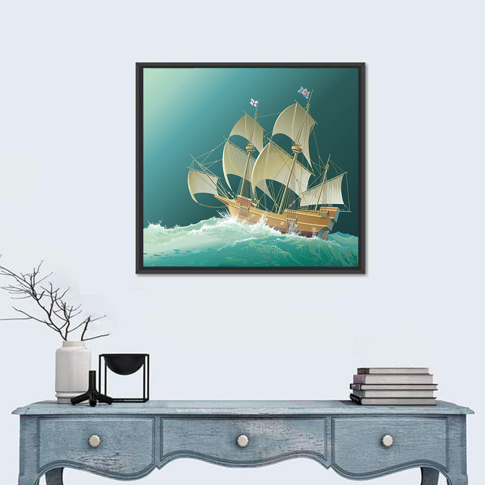 Galleon Mayflower In Sea Wall Art