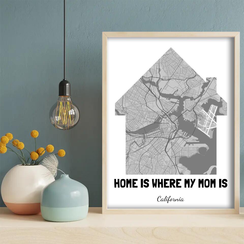 Home Map for Mom Canvas Wall Art