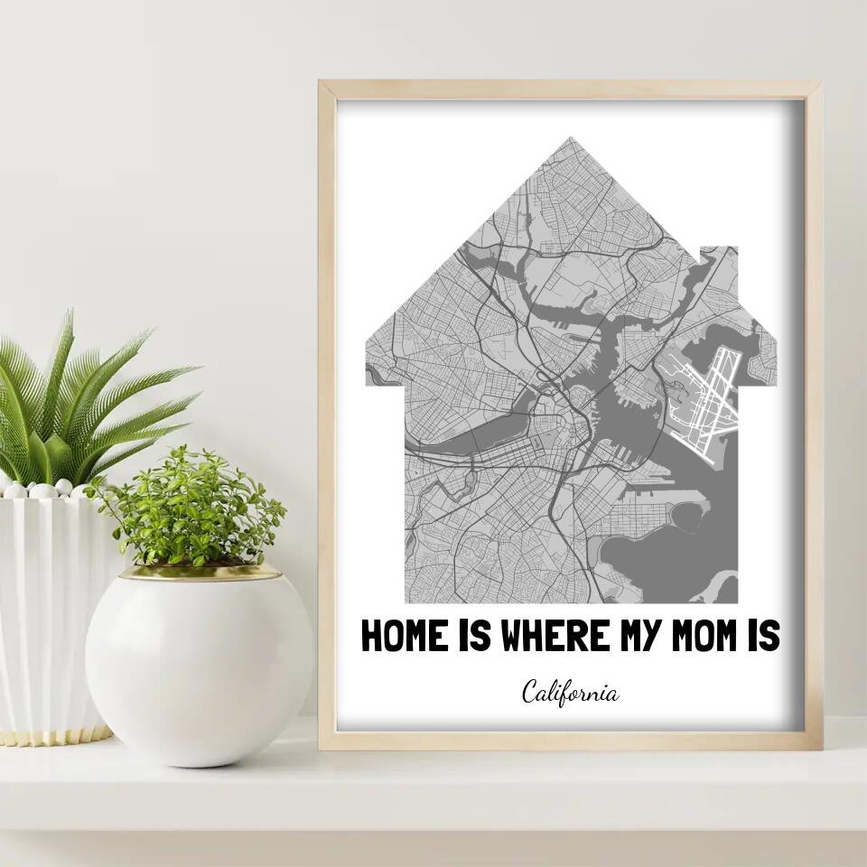 Home Map for Mom Canvas Wall Art