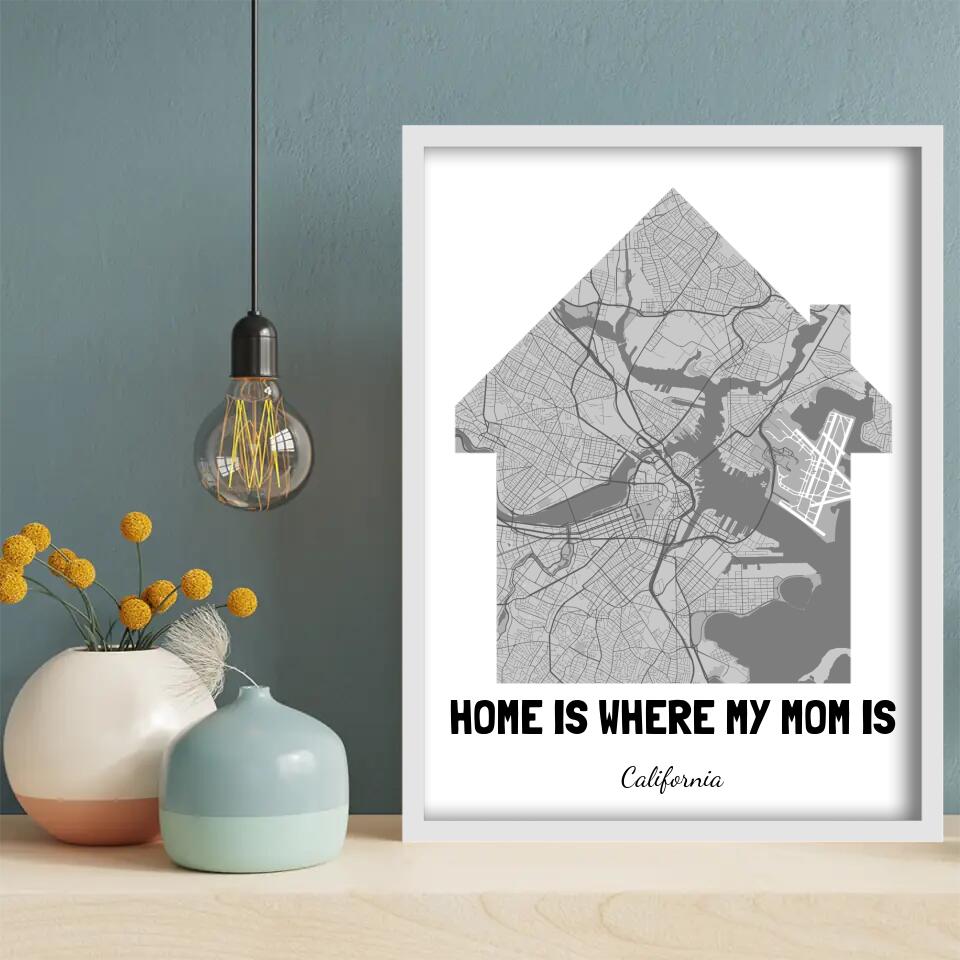 Home Map for Mom Canvas Wall Art