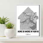 Home Map for Mom Canvas Wall Art