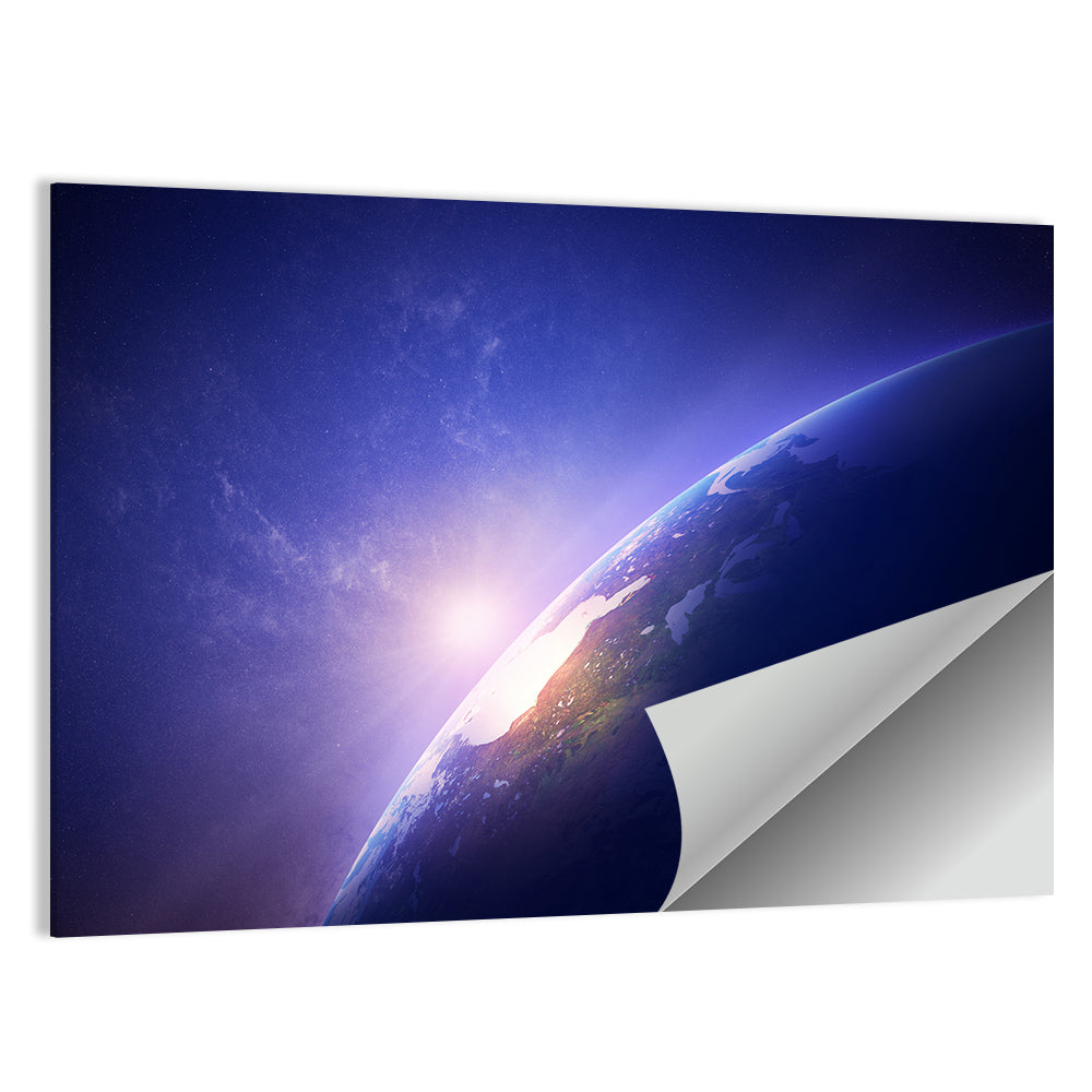 Glowing Sunrise Over North America Wall Art