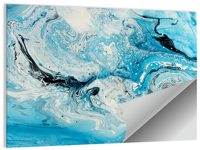 Marbled Ocean Swirl Wall Art as a poster print