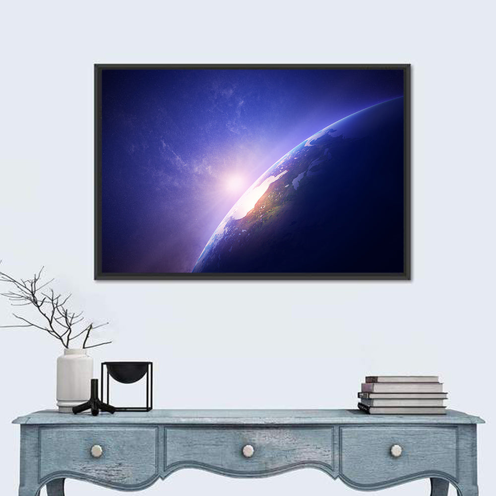 Glowing Sunrise Over North America Wall Art