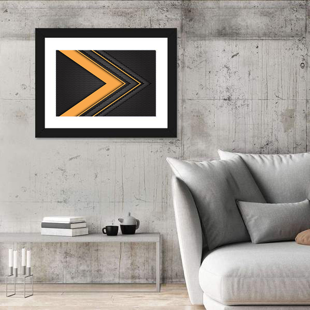 Layered Chevron Arrow Abstract Wall Art in a room, landscape