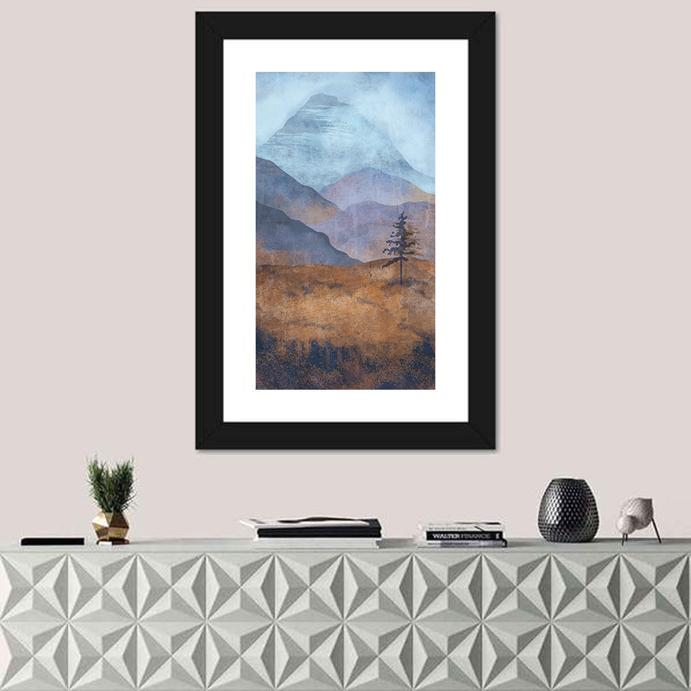 Textured Mountain Landscape Wall Art
