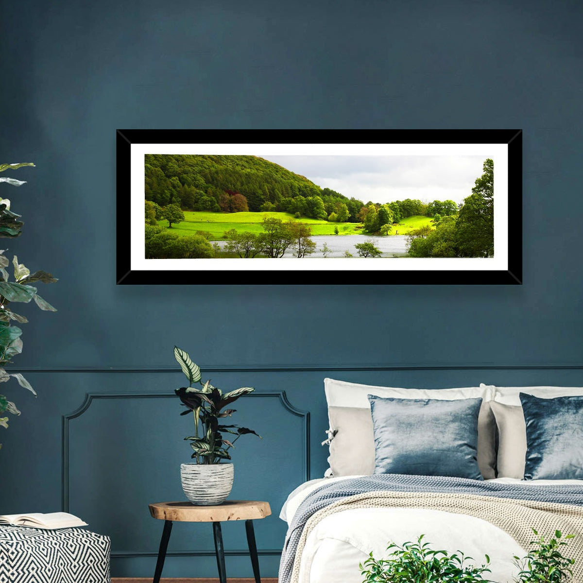 Cumbria Lake District Landscape Wall Art in a room, panoramic