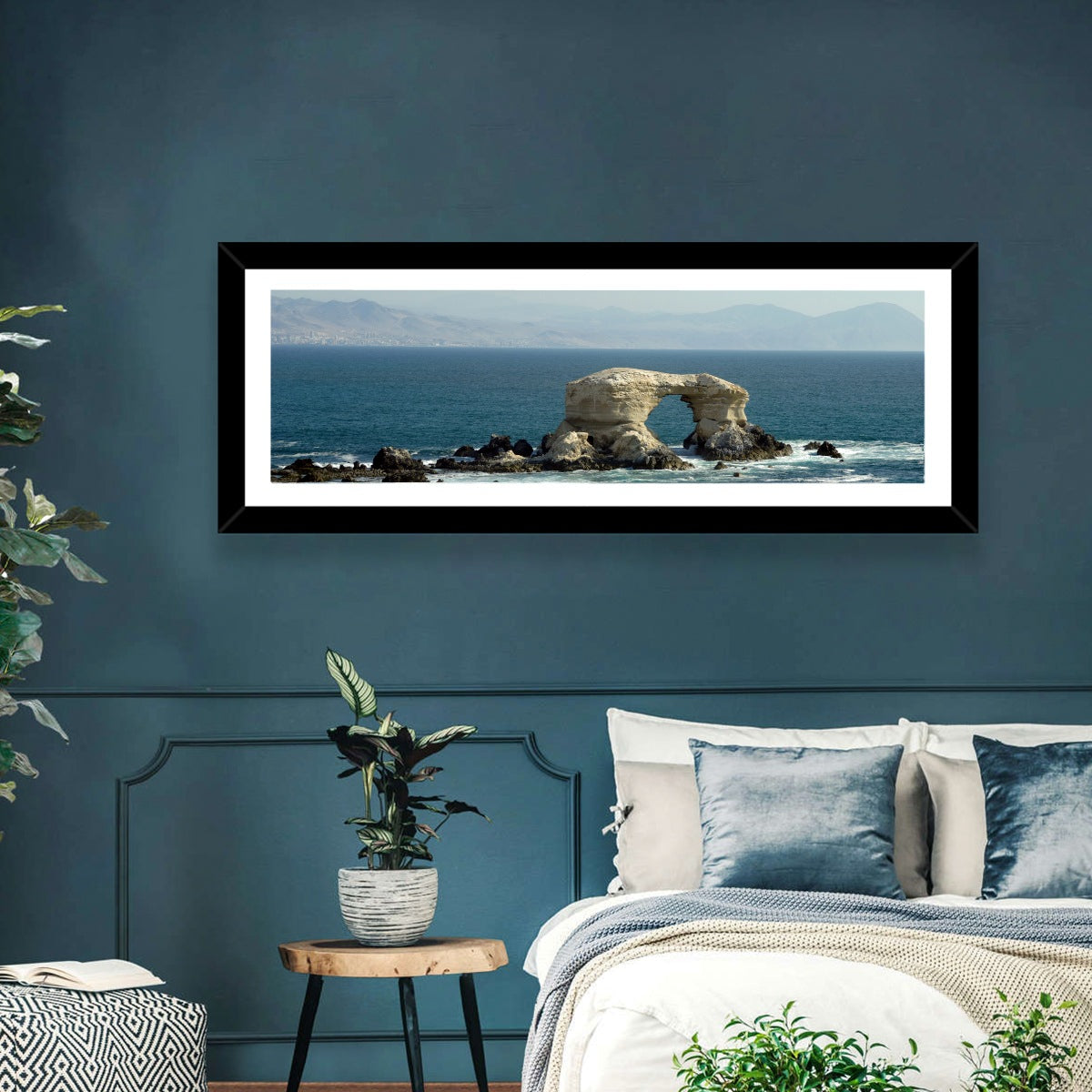 Stone Arch at Shell Beach Wall Art in a room, panoramic