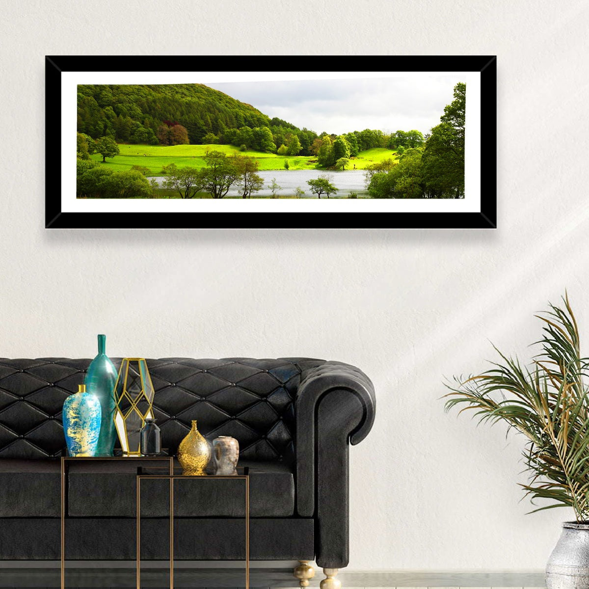 Cumbria Lake District Landscape Wall Art in a room, panoramic