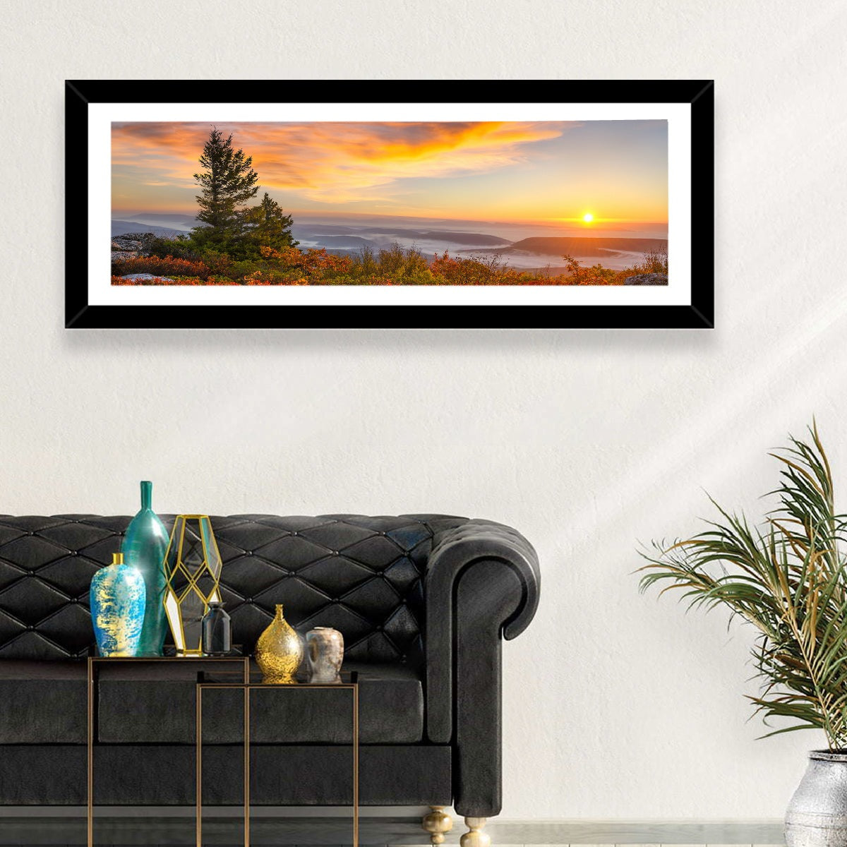 Sunrise Over Dolly Sods Wall Art in a room, panoramic