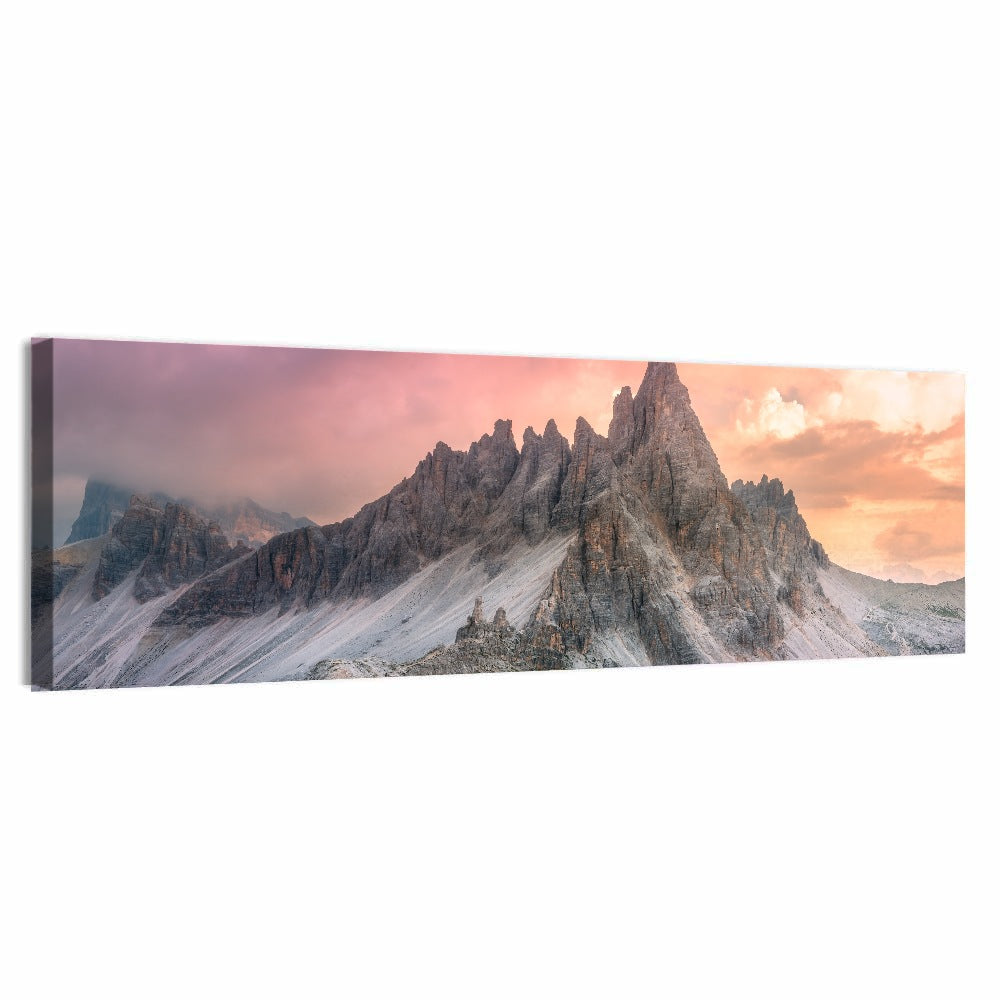 Dolomites Sunset, South Tirol Wall Art, canvas print, panoramic
