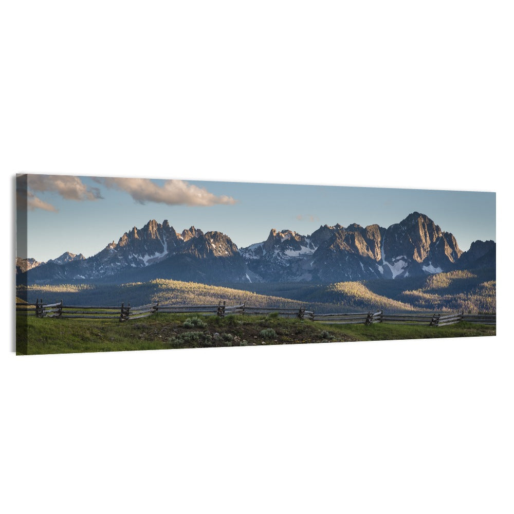 Sawtooth Mountains, Idaho Wall Art, canvas print, panoramic
