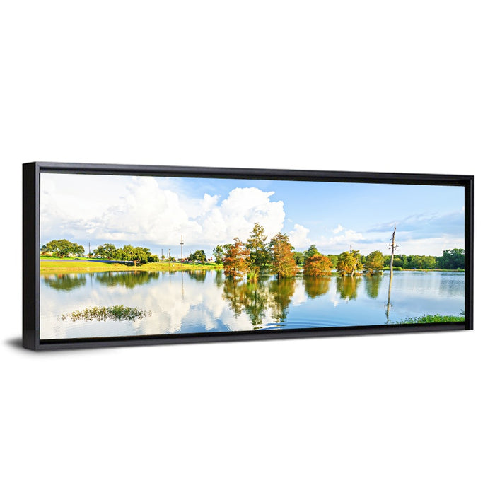 Lafayette Bayou Reflection Wall Art as a framed canvas