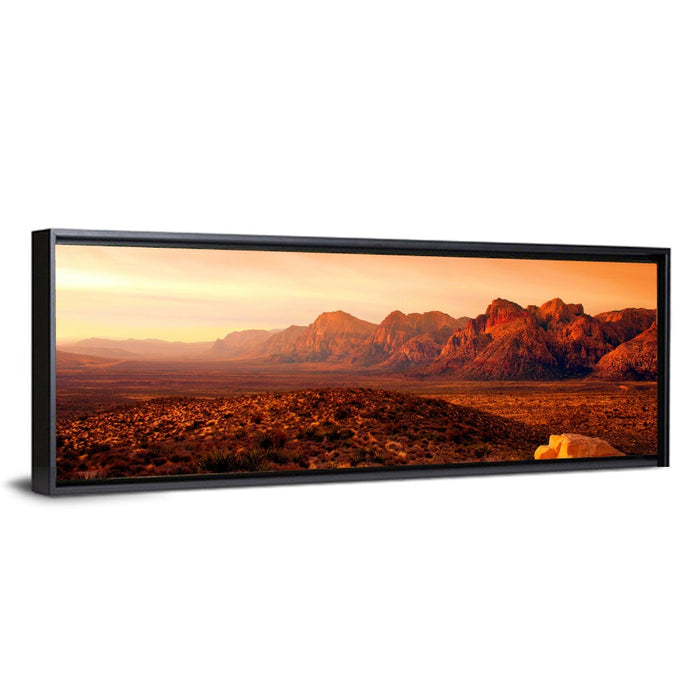 Red Rock Canyon Sunset Wall Art as a framed canvas