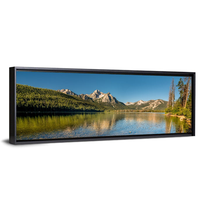 Morning Light at Stanley Lake Wall Art as a framed canvas