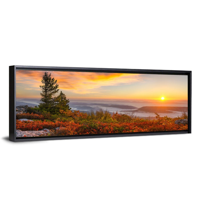 Sunrise Over Dolly Sods Wall Art as a framed canvas