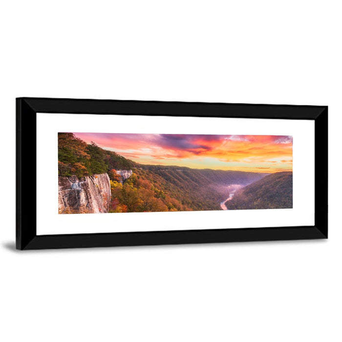 New River Gorge Sunset Wall Art as a framed print