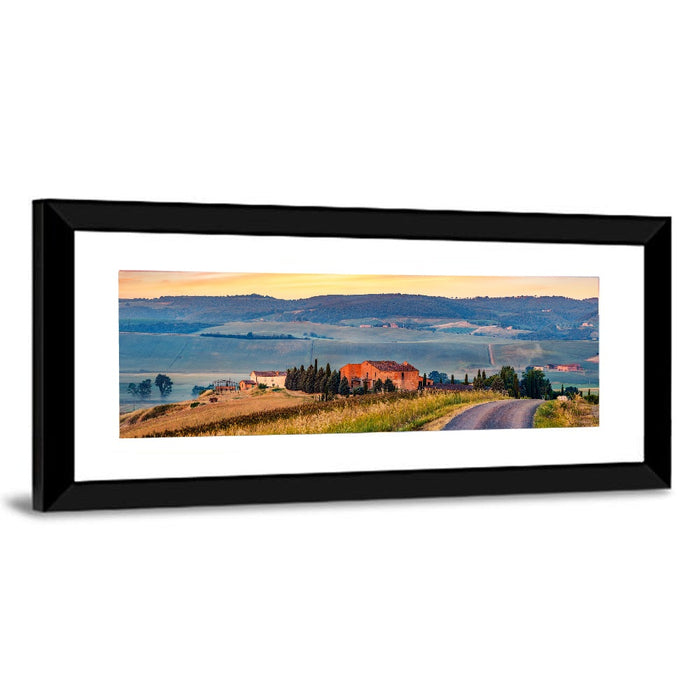 Tuscan Country Road Wall Art as a framed print