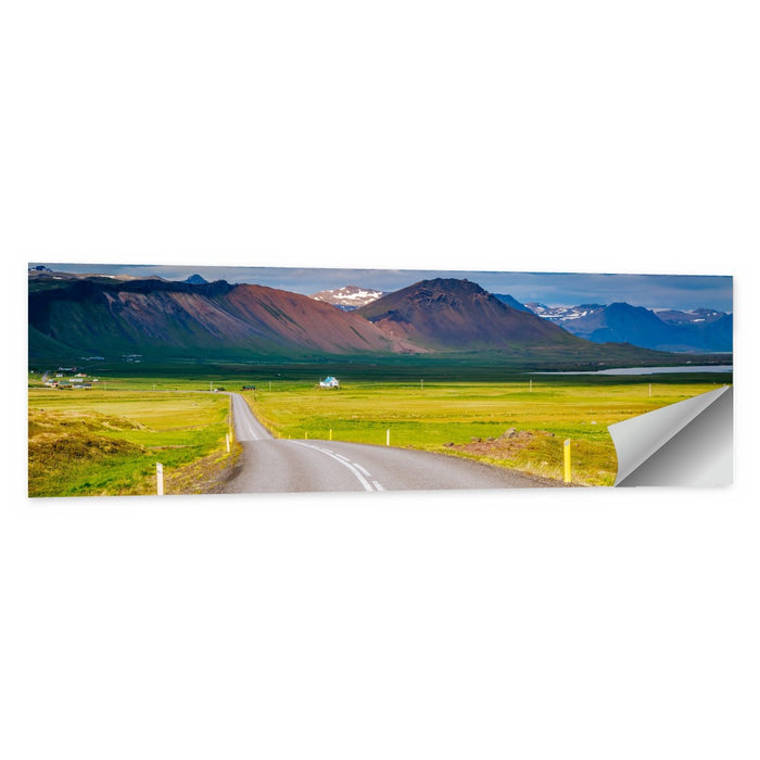 Icelandic Winding Road Toward Mountains Wall Art as a poster print