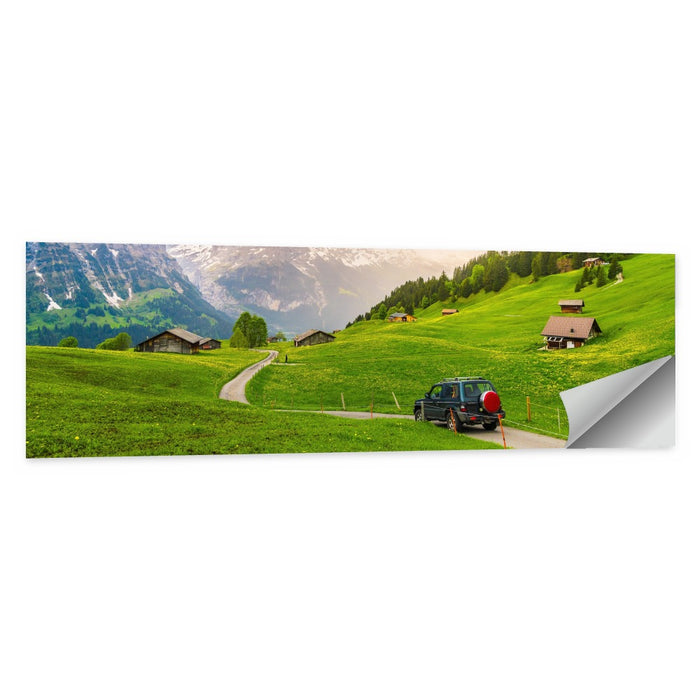 Grindelwald Alpine Village Road Wall Art as a poster print