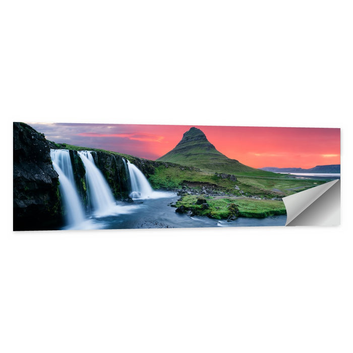 Kirkjufell Sunset with Kirkjufellsfoss Wall Art as a poster print