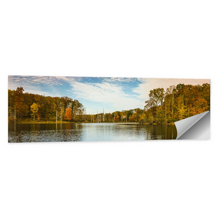 Seneca Lake Autumn Reflection Wall Art as a poster print