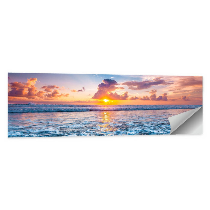 Sunburst Ocean Wave Wall Art as a poster print