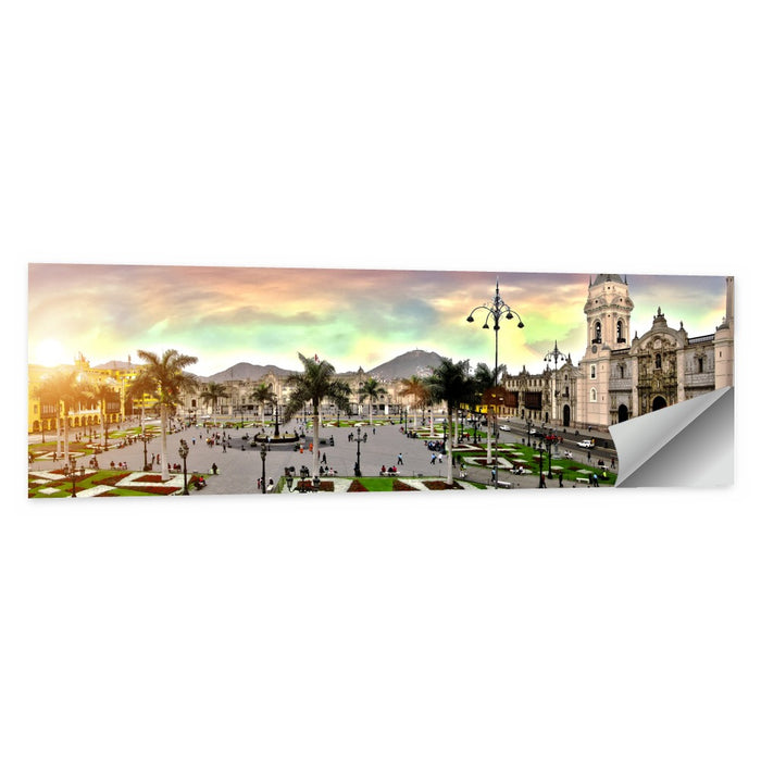 Plaza Mayor, Lima Sunset Wall Art as a poster print