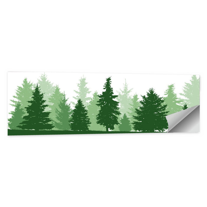 Layered Pine Forest Silhouette Wall Art as a poster print