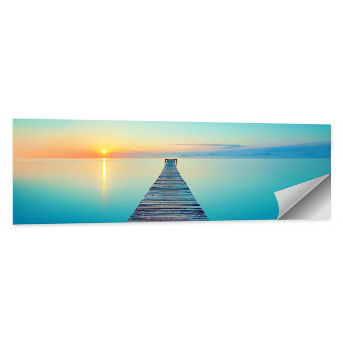 Wooden Footbridge at Sunset Wall Art as a poster print