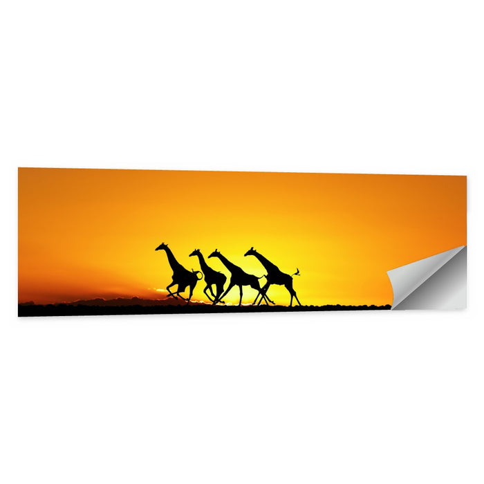 Savanna Giraffes at Sunset Wall Art as a poster print