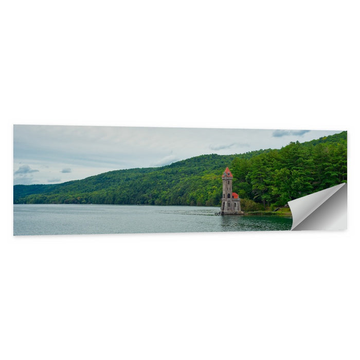Otsego Lake View with Stone Tower Wall Art as a poster print